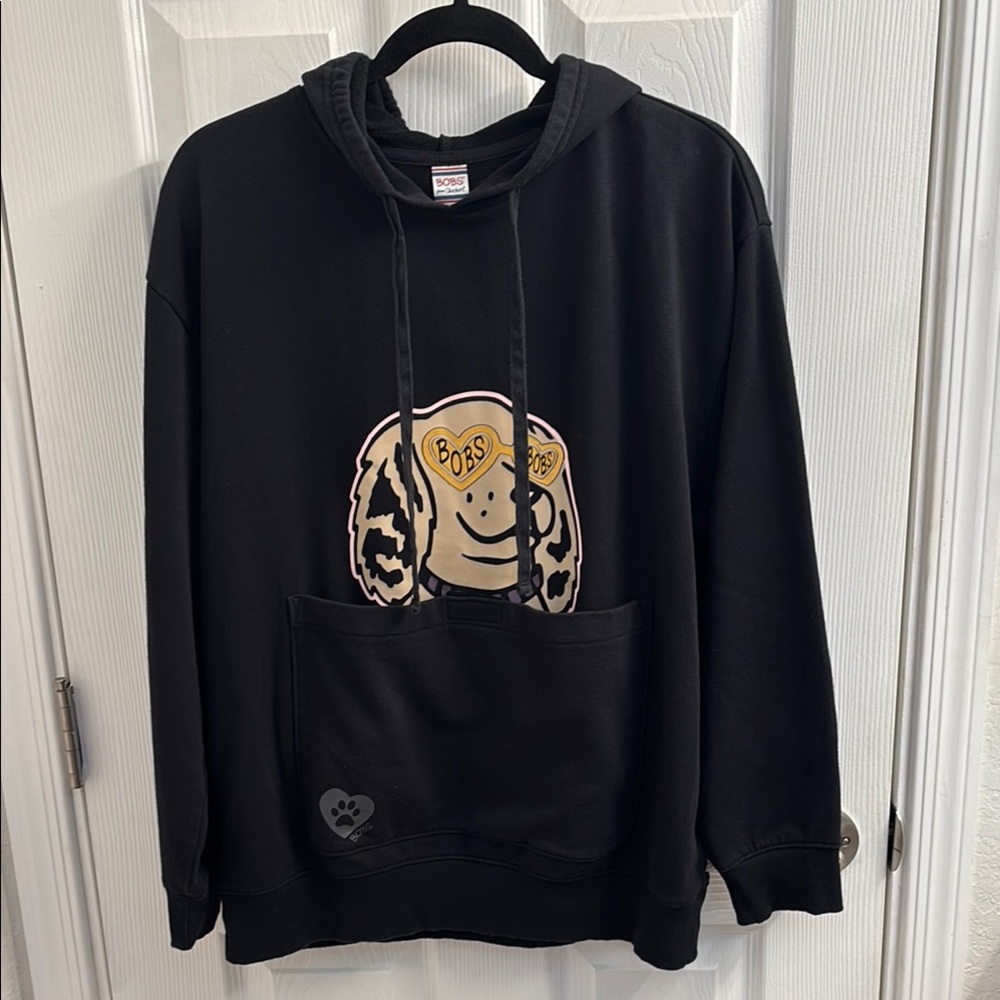 Women's Dog BOBS from Sketchers Black Kangaroo Pouch Hoodie - Size L